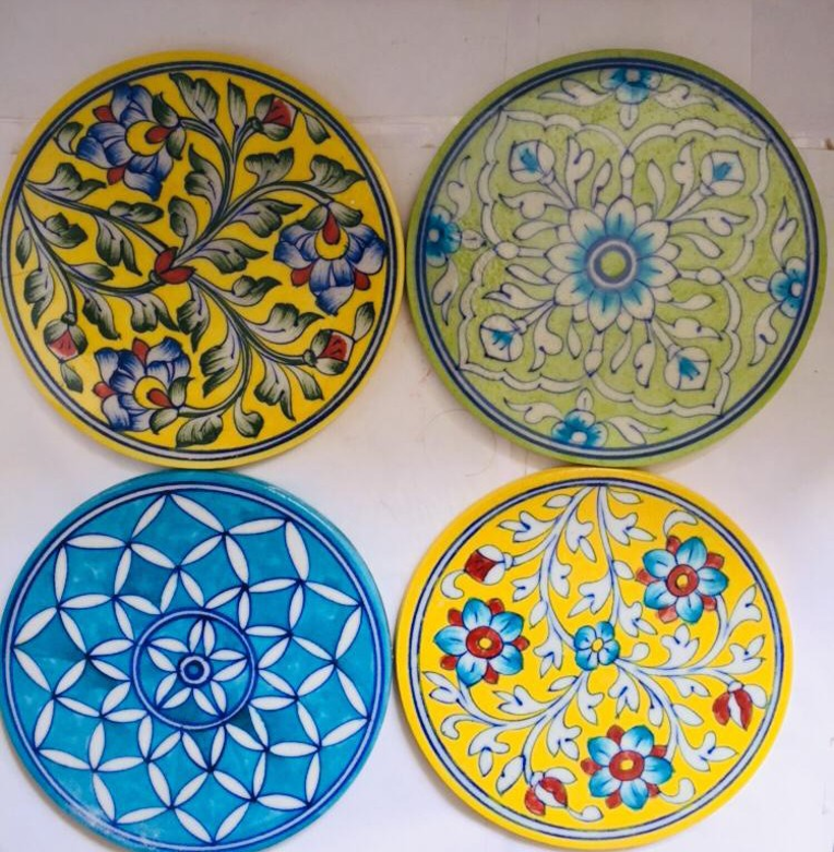 Blue Pottery hot Plates set of 2